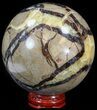 Polished Septarian Sphere - With Stand #43852-1
